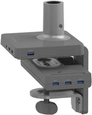 HumanScale M2 M/Connect Retrofit USB 3.0 Dual-Video Docking Station Clamp Mount Silver