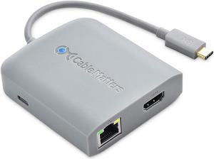 [Works with Chromebook Certified] Cable Matters USB C Hub Multiport Adapter with 4K HDMI, 2X USB 2.0, 480Mbps Ethernet, and 60W PD