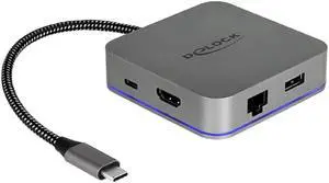 Delock 87742 USB Type-C Docking Station for Mobile Devices 4K - HDMI/Hub/LAN/PD 3.0 with LED Lighting Delock 87742 USB Type-C Docking Station for Mobile Devices 4K - HDMI/Hub/LAN/PD 3.0 with LED Lighting