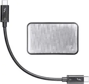 Monoprice Thunderbolt 3 Mobile Dual DisplayPort Output Adapter - Black 4K@60Hz Dual & 5K@60Hz Single Display