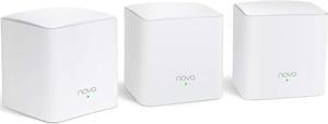 Tenda Nova MW5G Whole Home Mesh WiFi System - Dual Band Gigabit AC1200 Router Replacement for SmartHome,Works with Amazon Alexa for 3500 sq.ft Coverage (3 Pack)