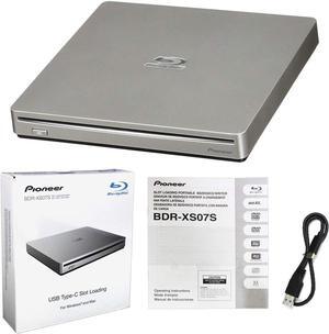 Produplicator Pioneer BDR-XS07S Portable 6X Blu-ray Burner External Drive with USB Cable - Burns CD DVD BD DL BDXL Discs