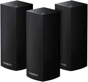 Linksys Velop Tri-Band AC6600 Whole Home WiFi Mesh System Black- 3-Pack (Coverage up to 6000 sq. ft)