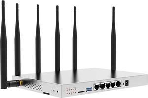 Wiflyer WG3526 4G LTE Router | AC1200Mbps Dual Band CAT4 Wireless Router with Metal Case and Detachable 6×5dBi Antennas| Gigabit Ethernet with TF Card Slot & USB3.0 Port & SIM Card Slot