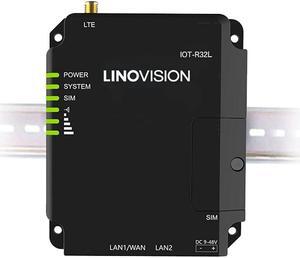 LINOVISION Industrial Unlocked 4G LTE Router for AT&T and T-Mobile SIM Cards, Secure VPN Access, Centralized Cloud Management, Rugged Compact Cellular Router for M2M/IOT Applications Like ATM, Kiosks