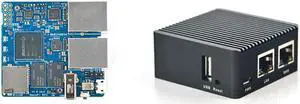 FriendlyElec Nanopi R2S(Black) Mini Portable Travel Router OpenWRT with Dual-Gbps Ethernet Ports 1GB DDR4 Based in RK3328 Soc for IOT NAS Smart Home Gateway