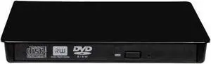 Fesjoy External DVD Drive, External DVD Drive External ODD & HDD Device USB 3.0 Portable CD/DVD/VCD Drive/DVD Player for Laptop Desktop PC CD ROM for Windows, Linux, Apple, Mac OS Black