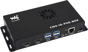 Waveshare PoE Mini-Computer Based On Raspberry Pi Compute Module 4 (NOT Included) Waveshare CM4 PoE IO Board Inside Metal Case with Cooling Fan Waveshare PoE Mini-Computer Based On Raspberry Pi Compute Module 4 (NOT Included) Waveshare CM4 PoE IO Board Inside Metal Case with Cooling Fan