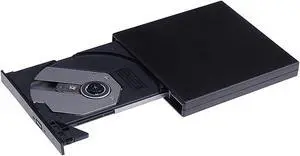 LHHH Hi-Fi Music Sound System USB External CD DVD Drive CD Player External Mobile Optical Drive DVD Burner External DVD Box Removable Disc Computer CD External USB Black