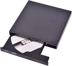 External CD DVD Drive USB 3.0 Drive DVD/CD ROM Portable External CD DVD Drive for Laptop Desktop PC Windows (Black)