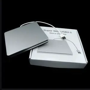 Isabelvictoria Laptop Type Suction Super Slim USB 2.0 Slot in External DVD Burner External Drives Box Enclosure Case