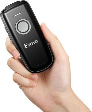 Eyoyo Mini 1D Bluetooth Barcode Scanner Wireless, With Power On/Off Button, Volume Up/Down Button,1500mAh Rechargeable Battery, Portable Bar Codes Reader for Windows, Mac Computer, Android, iOS Phones