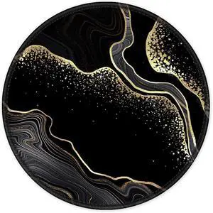 ITNRSIIET Round Mouse Pad with Stitched Edge Premium-Textured Waterproof Non-Slip Rubber Base Desktop Protection Mat Diameter 8.7 inches, Black Gold Marbling ITNRSIIET Round Mouse Pad with Stitched Edge Premium-Textured Waterproof Non-Slip Rubber Base Desktop Protection Mat Diameter 8.7 inches, Black Gold Marbling