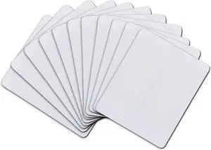 11PCs Sublimation Mouse Pad Blank Rectangular Blanks for Sublimation Transfer Heat Press Printing Crafts 9.4x7.9x0.12 Inches White
