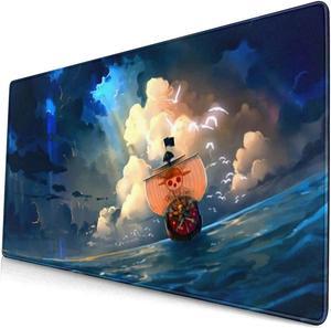 kiyokidy Anime One Piece Mouse Pad,Extended Gaming Mouse Pad with Stitched Edges, Large Mouse pad with Non-Slip Rubber Base for Work & Gaming, Office & Home, 31.5x15.7inch