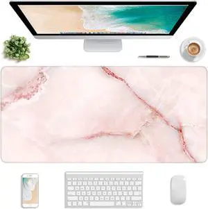 Atufsuat Extended Gaming Mouse Pad, XL Large Mouse Mat 30 x 14 Inch, Big Computer Keyboard Mousepad, Waterproof Desk Pad with Stitched Edges and Non-Slip Base for Office Gaming, Light Pink Marble Atufsuat Extended Gaming Mouse Pad, XL Large Mouse Mat 30 x 14 Inch, Big Computer Keyboard Mousepad, Waterproof Desk Pad with Stitched Edges and Non-Slip Base for Office Gaming, Light Pink Marble
