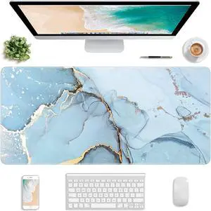 Atufsuat Extended Gaming Mouse Pad, XL Large Desk Pad 30 x 14 Inch, Big Computer Keyboard Mousepad, Waterproof Mouse Mat with Stitched Edges and Non-Slip Base for Women Office Gaming, Blue Marble Atufsuat Extended Gaming Mouse Pad, XL Large Desk Pad 30 x 14 Inch, Big Computer Keyboard Mousepad, Waterproof Mouse Mat with Stitched Edges and Non-Slip Base for Women Office Gaming, Blue Marble