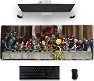 Anime Character Mouse Pad for Computer - Anime Character Collection Saitama Eren Jaeger Gaming Large Mouse Pad Non Slip Rubber Mat, Desktop PC Laptop Office Big Mouse Pad 31.5x11.8x0.12inch