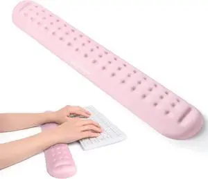 UnivoColors Pink Superfine Memory Foam Keyboard Wrist Rest Soft Gel Ergonomic Wrist Support Pad for Computer, Laptop, Office, Gaming, Typing UnivoColors Pink Superfine Memory Foam Keyboard Wrist Rest Soft Gel Ergonomic Wrist Support Pad for Computer, Laptop, Office, Gaming, Typing