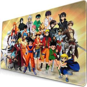 Large Mouse Pad, Extended Gaming Mousepad Non-Slip Base Keyboard Pad,Desk Mat 24" x 14" in, Anime Mouse Pad (Japanese Anime Manga Hero)