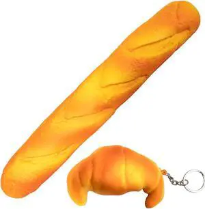 Soft Toast Bread Baguette Shape Anti-Skid Keyboard Wrist Rest Support & Mouse Wrist Support for Office Computer Laptop& Mac Slow Bounces Back Foam for Easy Typing & Pain Relief