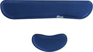 iFine Upgrade Enlarged Memory Foam Set Keyboard & Mouse Wrist Rest Pad Cushion Support for Computer, Laptop, Mac, Durable and Comfortable For Office or Home Pain Relief Stress-free Typing (Navy Blue)