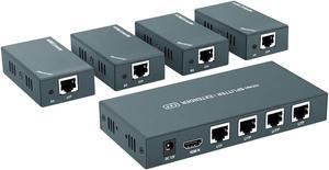 1080p 1x7 7 Port HDMI Extender Splitter Over CAT6/CAT6a/CAT7 Ethernet Cable  with an HDMI Loop out & Bi-Directional IR Remote Control &EDID