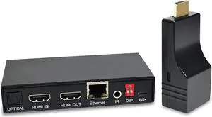 DDMALL 4K HDMI Extender Over CAT5e/CAT6 Cable with Local Loop Out, Up to 230ft at 4K@60Hz, HDR, HDCP 2.2/1.4, HDMI 2.0, Supports SPDIF and Analog Audio, Compact Size, Transmitter and Receiver Kit