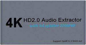 Itlovely HDMI-Compatible 2.0 Audios Extractor Splitter 4K 60Hz SPDIF HDR HDCP Converter