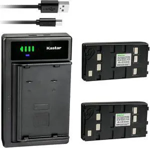 Kastar 2-Pack Battery and Smart USB Charger Compatible with Sony CCD-TR Series CCD-TR64 CCD-TR65 CCD-TR66 CCD-TR7 CCD-TR70 CCD-TR700 CCD-TR705 CCD-TR705E CCD-TR707 CCD-TR707E CCD-TR70E CCD-TR71