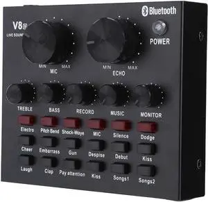 V8S Sound Card, Live Sound Card, Mobile Phone USB Host Multifunction Computer Karaoke Live Broadcast Sound Card, for Live Recording Home KTV Voice Chat, Durable and Resistant V8S Sound Card, Live Sound Card, Mobile Phone USB Host Multifunction Computer Karaoke Live Broadcast Sound Card, for Live Recording Home KTV Voice Chat, Durable and Resistant