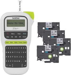Brother P-Touch, PTH110BP, Easy Portable Label Maker Bundle (4 Label Tapes Included)