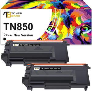 Toner Bank Compatible TN850 Toner: Cartridge Replacement for Brother TN850 TN820 TN 850 TN-850 TN-820 HL-L6200DW MFC-L5850DW MFC-L5700DW HL-L5200DW MFC-L5900DW High Yield Printer New Version 2-Pack
