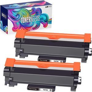 TONERNEEDS Compatible Brother TN760 Cartridge  Toner Replacement for TN760 TN-760 TN730 to Use with HL-L2350DW HL-L2395DW HL-L2390DW HL-L2370DW MFC-L2750DW MFC-L2710DW DCP-L2550DW (Black,2 Pack)