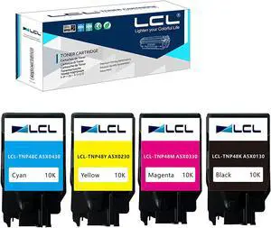 LCL Compatible Toner Cartridge Replacement for Konica Minolta TNP48 TNP-48 TN49 TN-49 A5X0130 A5X0430 A5X0330 A5X0230 High Yield A95W430 A95W330 A95W230 A95W130 BizHub C3350 C3351 C3850 (4-Pack KCMY)