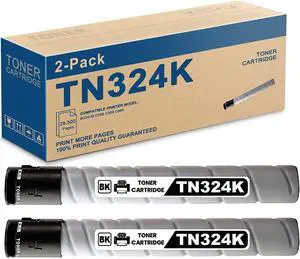 Ennovor TN324 Black Toner Cartridge 2 Pack - Compatible TN324K | A8DA130 Toner Cartridge Replacement for Konica Minolta Bizhub C258 C308 C368 Printer
