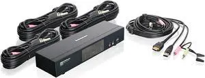 IOGEAR 4-Port HDMI Multimedia KVM Switch with Audio, USB 2.0 Hub and HDMI KVM w/Full Set of Cables, (GCS1794 TAA Compliant)
