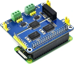 Waveshare 2-Channel Isolated CAN Bus Expansion HAT, Compatible with Raspberry Pi 5/4B/3B/Zero/Zero W/Zero 2W/Pico/Pico W/Pico WH,MCP2515 + SN65HVD230 Dual Chips Solution, Multi Protection Circuits Waveshare 2-Channel Isolated CAN Bus Expansion HAT, Compatible with Raspberry Pi 5/4B/3B/Zero/Zero W/Zero 2W/Pico/Pico W/Pico WH,MCP2515 + SN65HVD230 Dual Chips Solution, Multi Protection Circuits