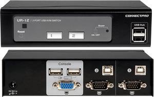 ConnectPRO UR-12-KIT , 2-port USB 2.0 KVM Switch with Cables