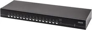 Syba SY-KVM50084 16-Port USB PS/2 Combo KVM Switch, Black