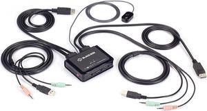 Black Box Network - KV62-CBL - 2port 4k60 Displayport Cable Kvm Switch