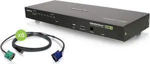 IOGEAR 8-Port USB PS/2 Combo VGA KVM Switch with USB KVM Cables, GCS1808KITUTAA IOGEAR 8-Port USB PS/2 Combo VGA KVM Switch with USB KVM Cables, GCS1808KITUTAA
