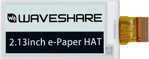 waveshare 2.13inch E-Ink Raw Display Compatible with Raspberry Pi 4B/3B+/3B/2B/B+/A+/Zero/Zero W/WH/Zero 2W Series Boards 250x122 Resolution SPI Interface Without PCB Supports Partial Refresh