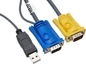 ATEN 6 Ps2 to USB Intelligent Kvm Cable, Sphd15M to Vga & USB A ATEN 6 Ps2 to USB Intelligent Kvm Cable, Sphd15M to Vga & USB A