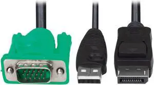 Tripp Lite VGA to DisplayPort & USB-A Adapter Cable Kit, Connects Tripp Lite B020-U & B022-U KVM, 6 Feet / 1.8 Meters, (P778-006-DP)