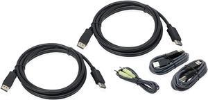 IOGEAR Dual View DisplayPort USB KVM Cable Kit with (TAA) Audio (G2L9203UTAA3)
