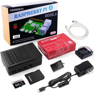 GeeekPi Raspberry Pi 4 8GB Starter Kit  64GB Edition Raspberry Pi 4 Case with Fan Raspberry Pi Power Supply with ON  Off Switch HDMI Cable for Raspberry Pi 4B 8GB RAM