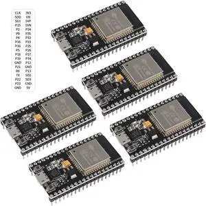AITRIP 5PCS 38pin ESP-WROOM-32 ESP32 ESP-32S Development Board 2.4GHz Dual-Mode WiFi + Bluetooth Dual Cores Microcontroller Processor Integrated with Antenna RF AMP Filter AP STA for Arduino IDE