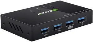Ennovor AM-404K USB Printer Share Switcher 4 Ports Keyboard Mouse U Disk HDD USB Controller Black