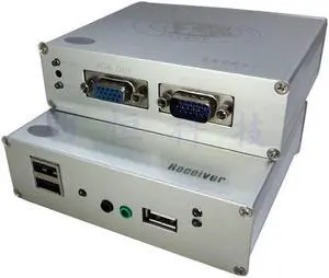 Ennovor KVM Extender VGA + USB + Audio 1080P HD Video MIC SPK Mouse Keyboard 50M by Cat 5e/6 RJ4 Ethernet Cable